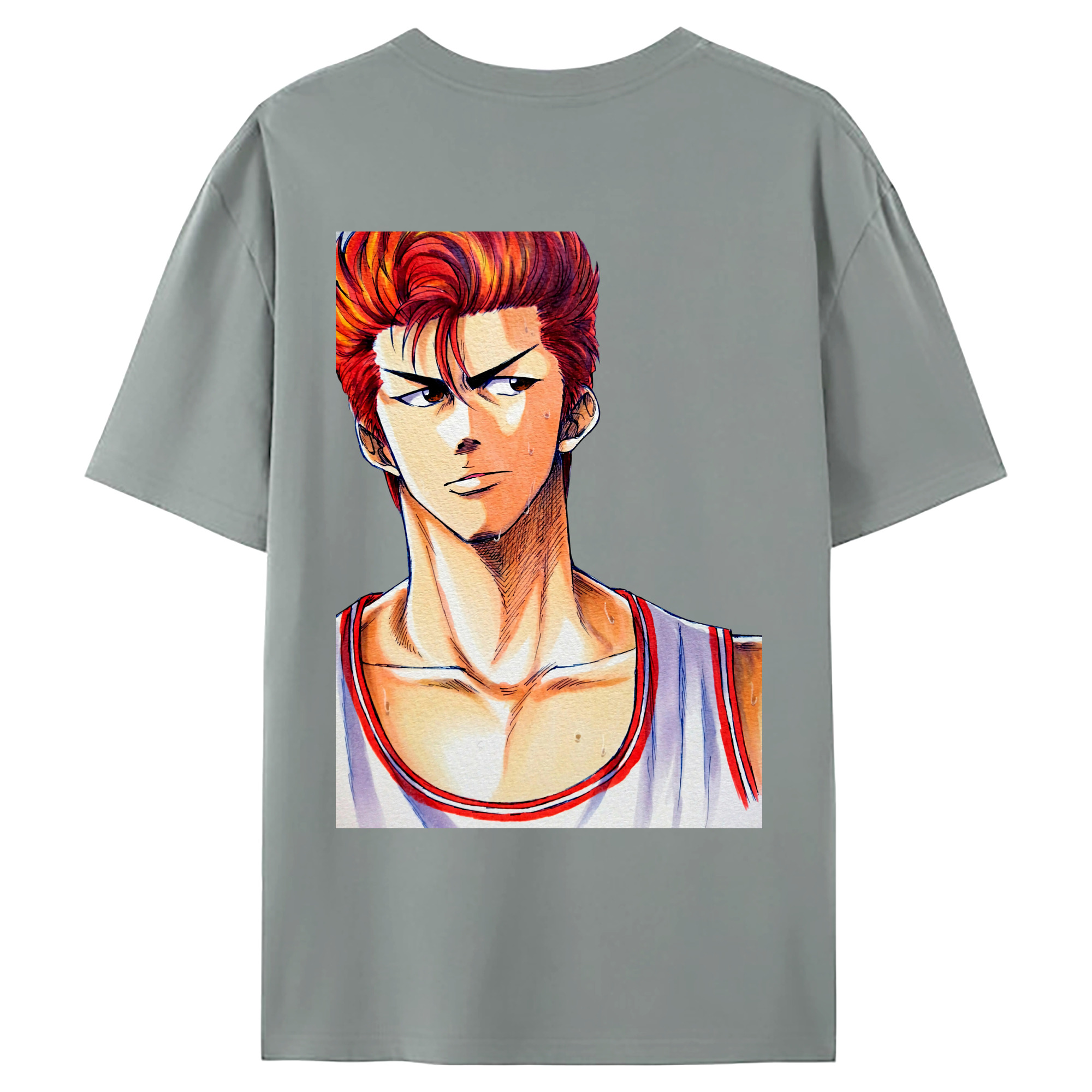 （画像用） SLAM DUNK／スラムダンク 綿100％ メンズ半袖Tシャツ（バックプリント） 通気性